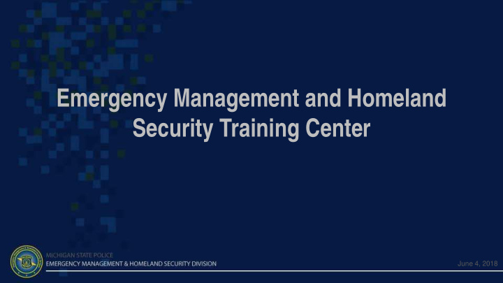 emergency management and homeland security training center