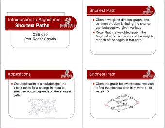 Shortest Paths  Shortest Paths  path between two given vertices  path between two given vertices