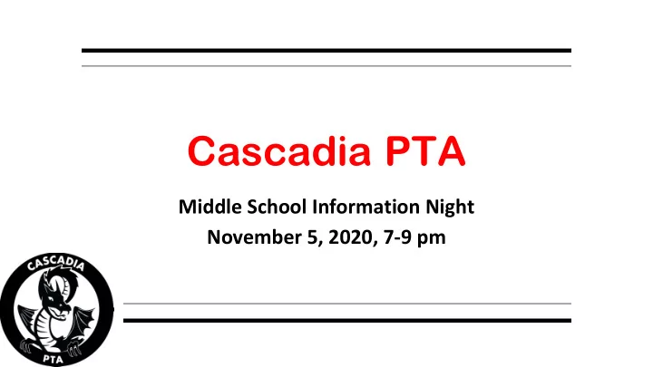 cascadia pta
