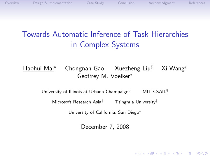 towards automatic inference of task hierarchies in