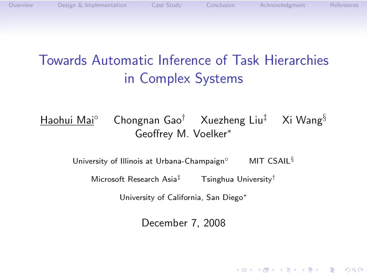 towards automatic inference of task hierarchies in