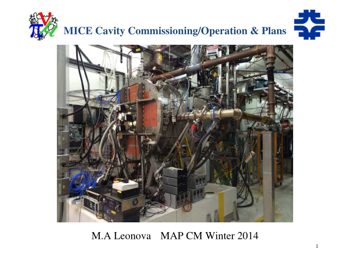 mice cavity commissioning operation plans