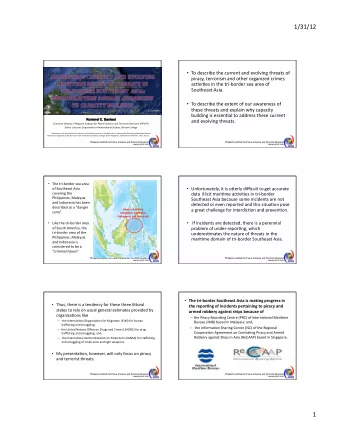 1/31/12    To  describe  the  current  and  evolving  threats  of