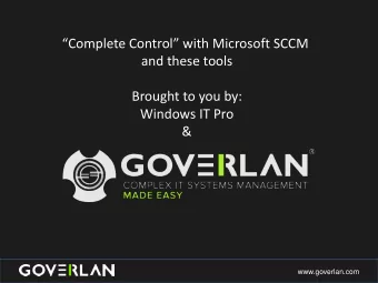 Windows IT Pro  &amp;  www.goverlan.com  Configuration Manager  Community Tools  Rod Trent
