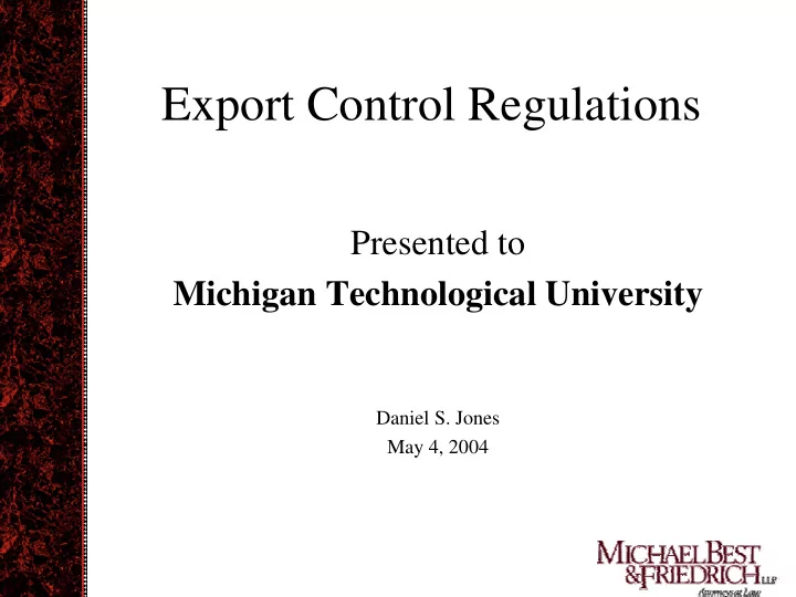 export control regulations