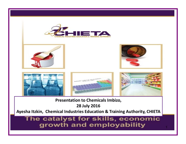 presentation to chemicals imbizo 28 july 2016 ayesha
