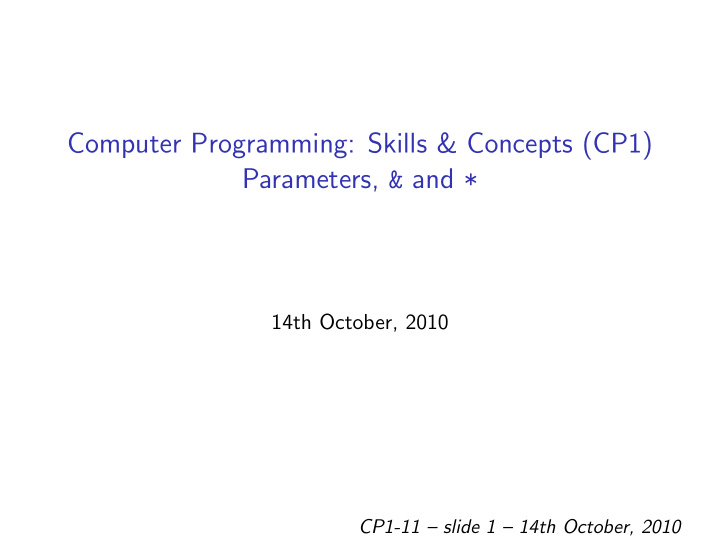 computer programming skills concepts cp1 parameters and