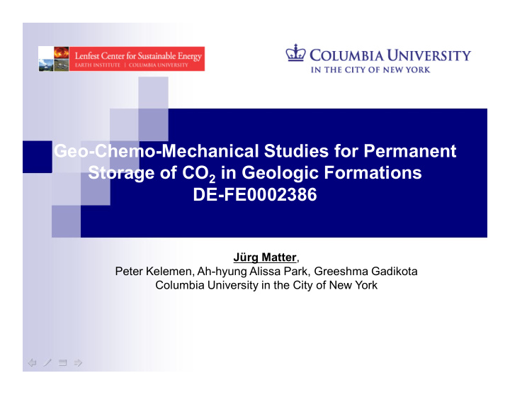 geo chemo mechanical studies for permanent storage of co