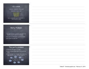 CS Lunch Interested in graduate school in CS? Wednesday, 12:20 to 1:20 Jaemarie Solyst  Emilyann