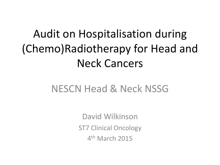 chemo radiotherapy for head and