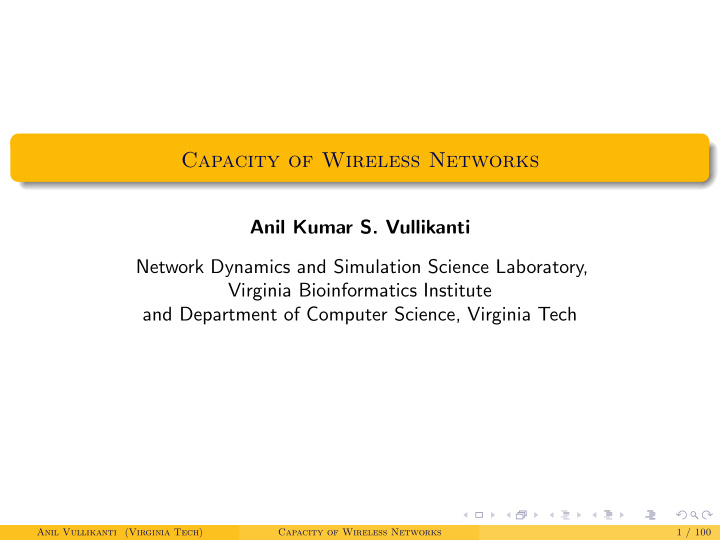 capacity of wireless networks