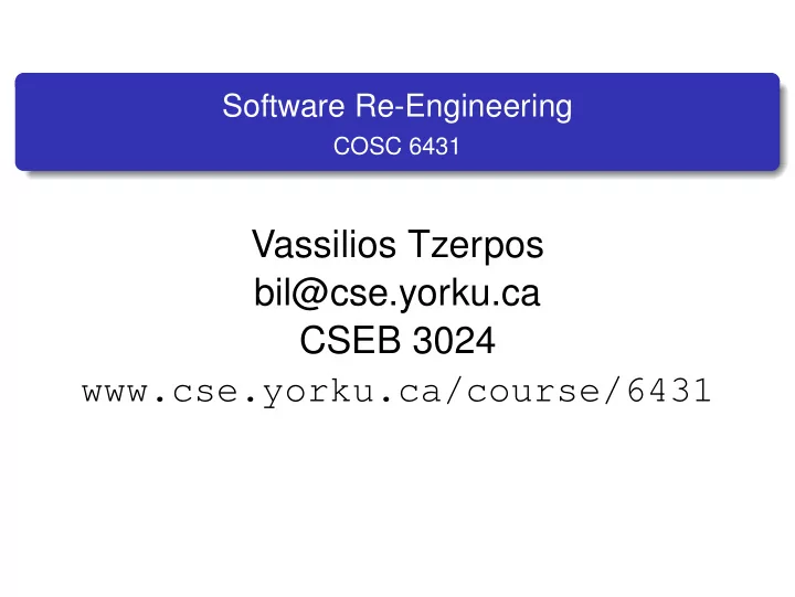 vassilios tzerpos bil cse yorku ca cseb 3024 cse yorku ca