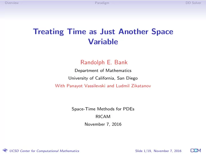 treating time as just another space variable