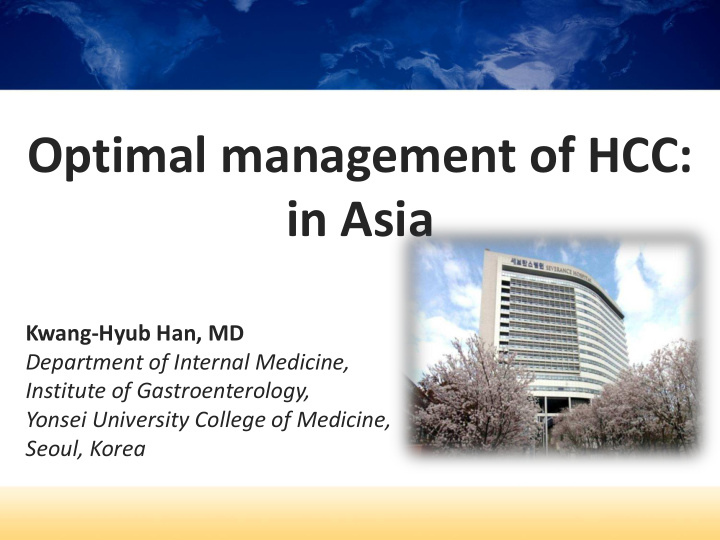 optimal management of hcc