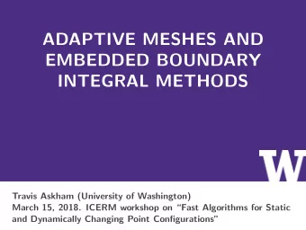 ADAPTIVE MESHES AND  EMBEDDED BOUNDARY  INTEGRAL METHODS  Travis Askham (University of Washington)