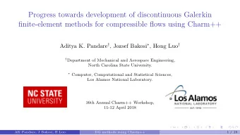 Progress towards development of discontinuous Galerkin  finite-element methods for compressible