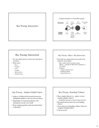 1  Ray Tracing - Bounding Volumes  Ray Tracing - Bounding Volumes  [Watt/Watt,235]  [Watt/Watt,236]