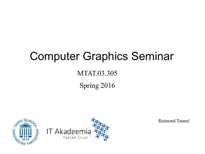 computer graphics seminar