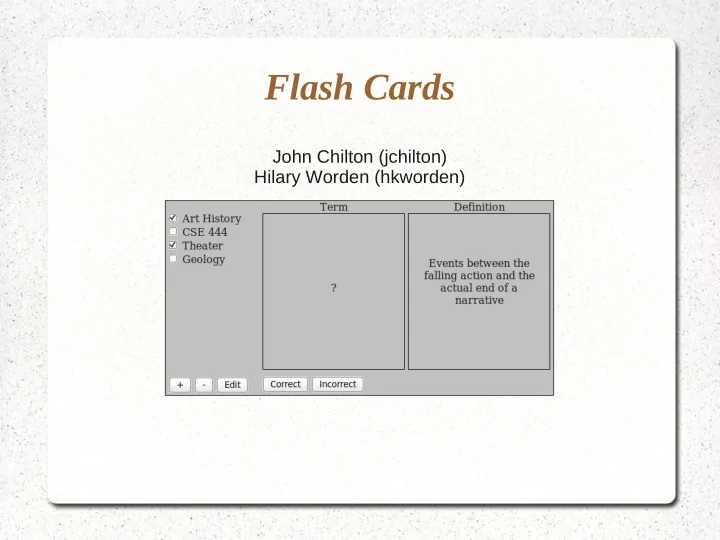 flash cards