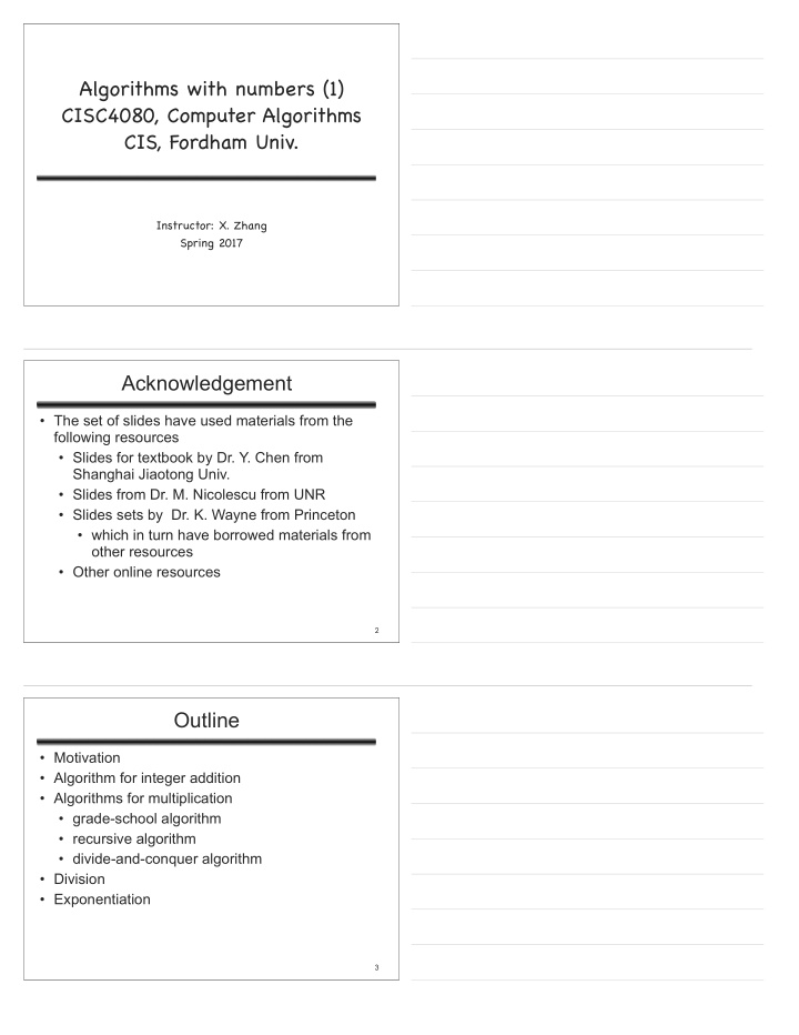 algorithms with numbers 1 cisc4080 computer algorithms