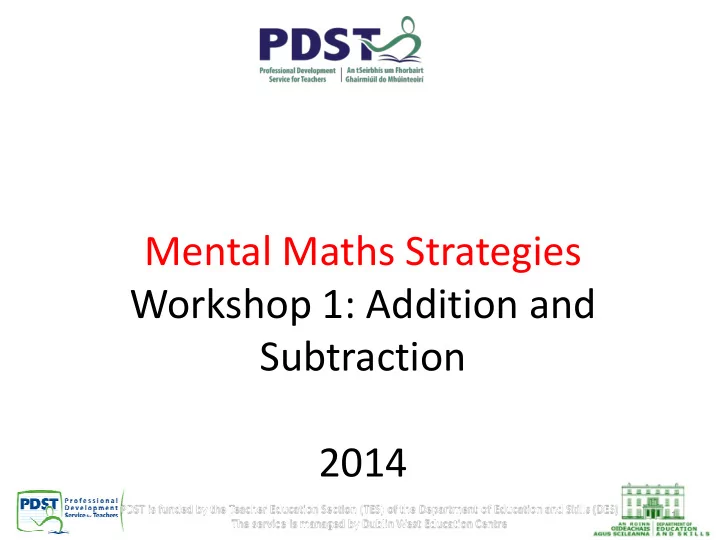 mental maths strategies