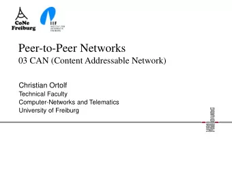 Peer-to-Peer Networks  03 CAN (Content Addressable Network)  Christian Ortolf  Technical Faculty