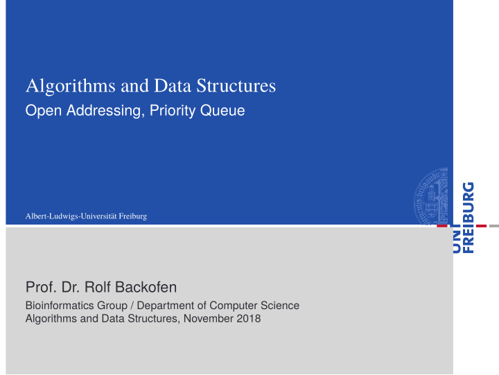 algorithms and data structures