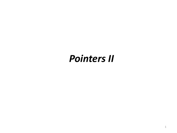 pointers ii
