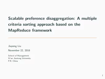 Scalable preference disaggregation: A multiple  criteria sorting approach based on the  MapReduce
