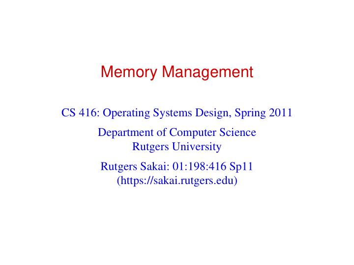 memory management