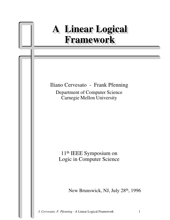 a linear logical a linear logical a linear logical