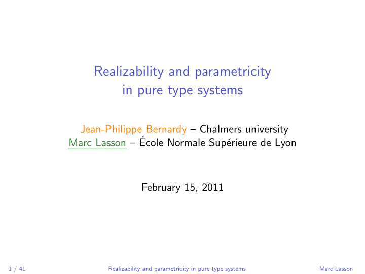 realizability and parametricity in pure type systems