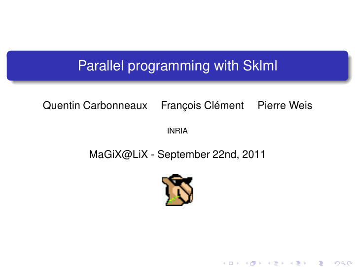 parallel programming with sklml