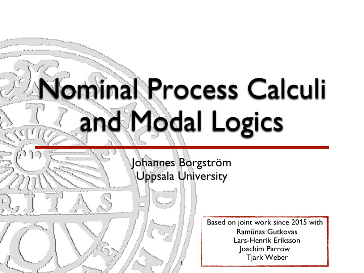 nominal process calculi and modal logics