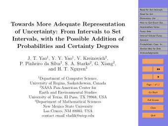 Towards More Adequate Representation  How to Get Exact Set . . .  Intermediate Value . . .  of