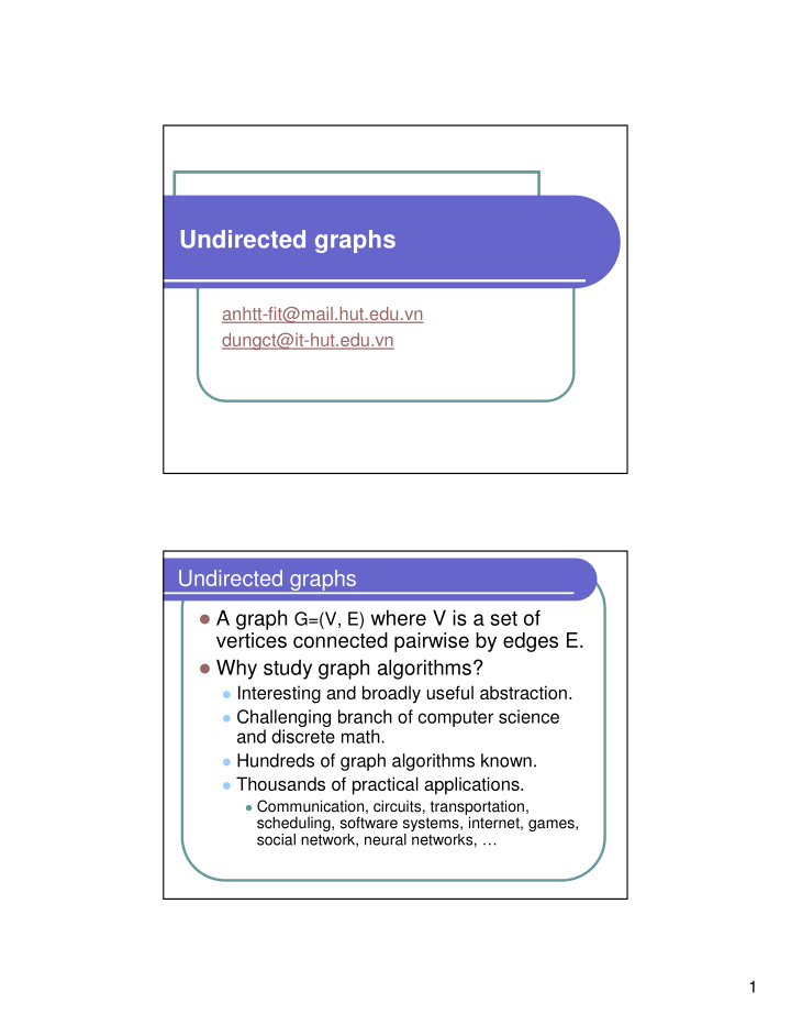 undirected graphs