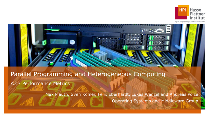 parallel programming and heterogeneous computing