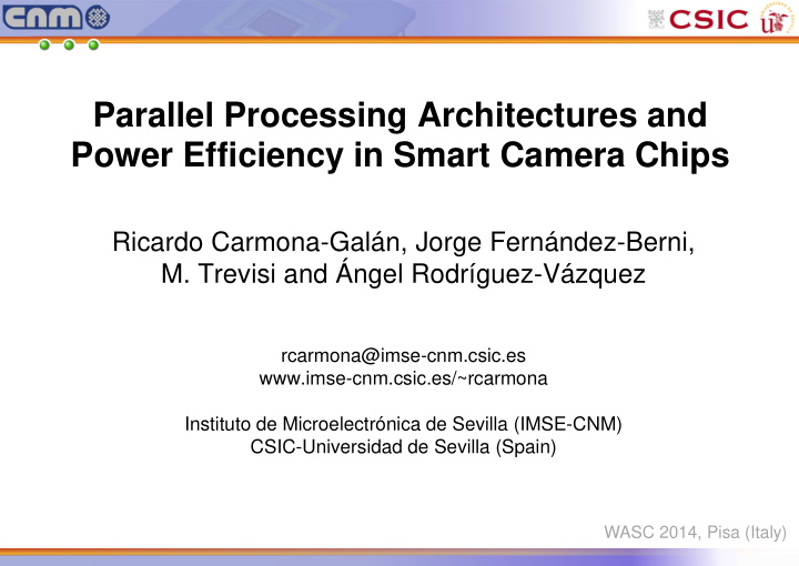 power efficiency in smart camera chips