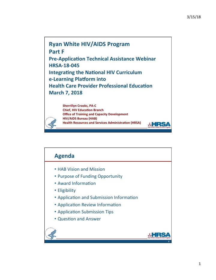 ryan white hiv aids program part f