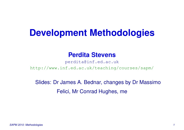 development methodologies