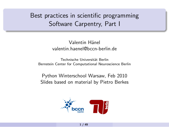 best practices in scientific programming software