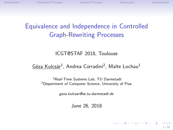 equivalence and independence in controlled graph