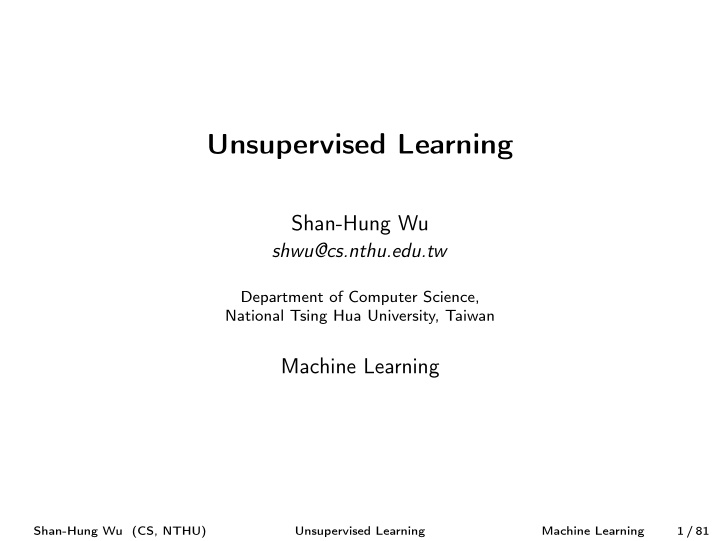 unsupervised learning