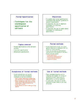 Specif ication in the sof tware  Specif ication and design  process  Specif ication and design