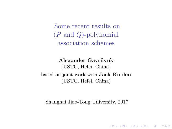 some recent results on p and q polynomial association