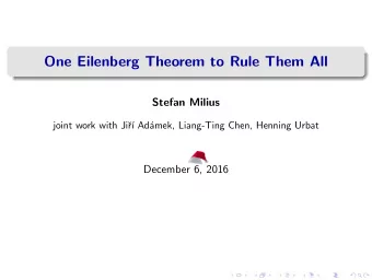 One Eilenberg Theorem to Rule Them All  Stefan Milius  joint work with Ji  r   Ad  amek,