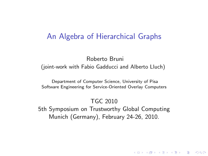 an algebra of hierarchical graphs