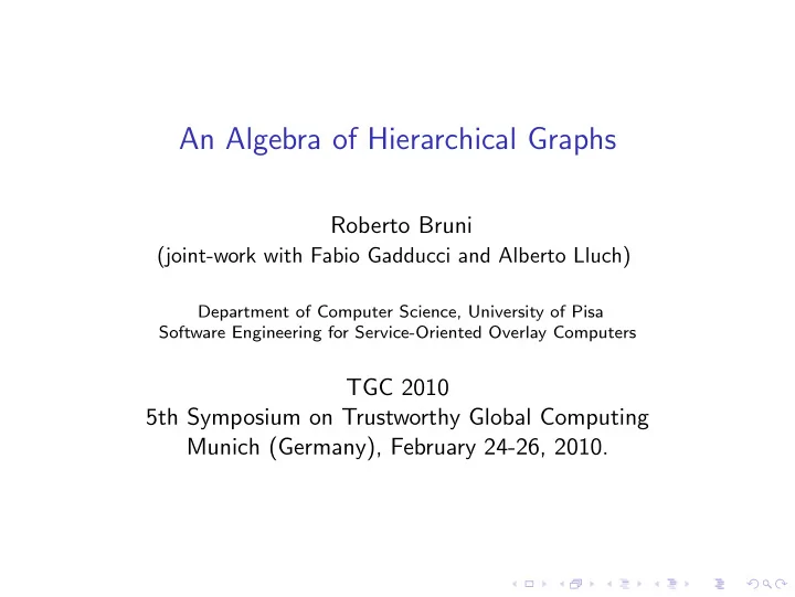 an algebra of hierarchical graphs