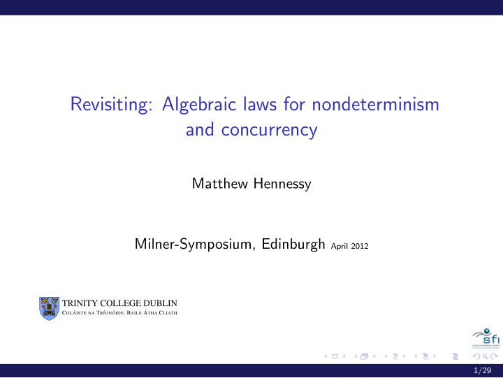 revisiting algebraic laws for nondeterminism and