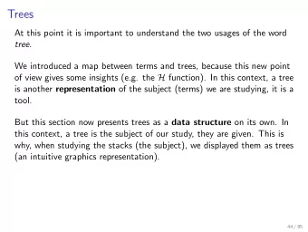 Trees  At this point it is important to understand the two usages of the word tree .  We introduced